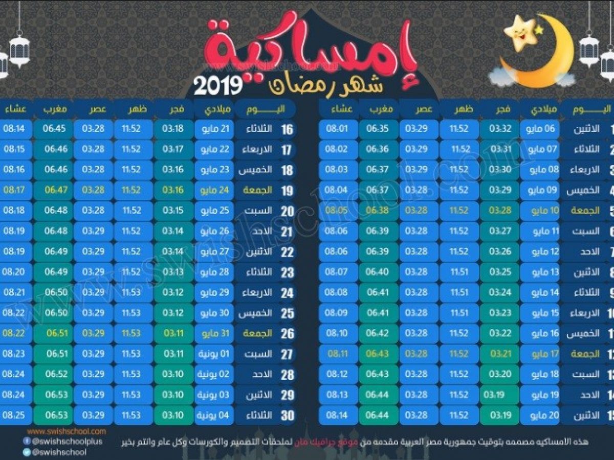 مرحب بيك يا شهر الخير كله - امساكية شهر رمضان 2019 5346 2